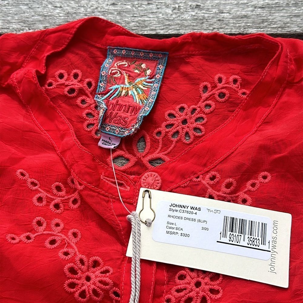 Johnny Was‎ Rhodes Sleeveless Shift Dress Scarlet Red Women's Large (L) NWT ❤️✨ - Picture 4 of 7